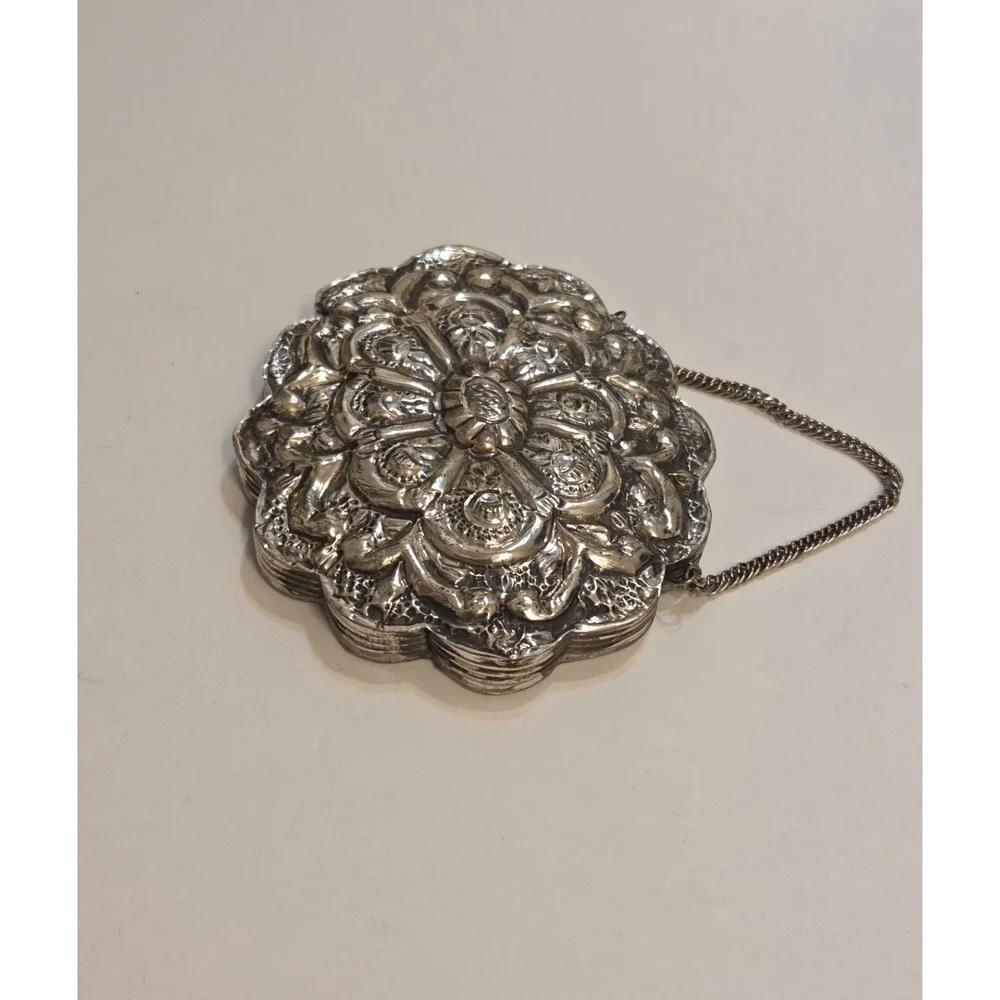 Beautiful Antique Persian Courting Mirror made from 900 Coin Silver - Some Dents